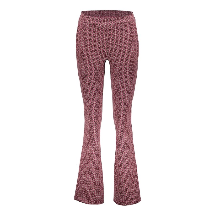 Vrouwen Geisha Fashion | Geisha Dames Flared Broek Met Jacquard Print 31858-70 Fuchsia