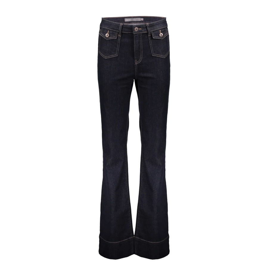 Vrouwen Geisha Fashion | Geisha Dames Wide Leg Jeans 31510-10 Dark Blue Denim