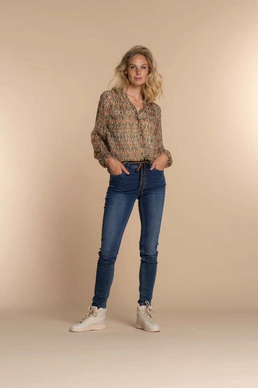 Vrouwen Geisha Fashion | Geisha Dames Skinny Jeans 31503-10 Stonewash Denim