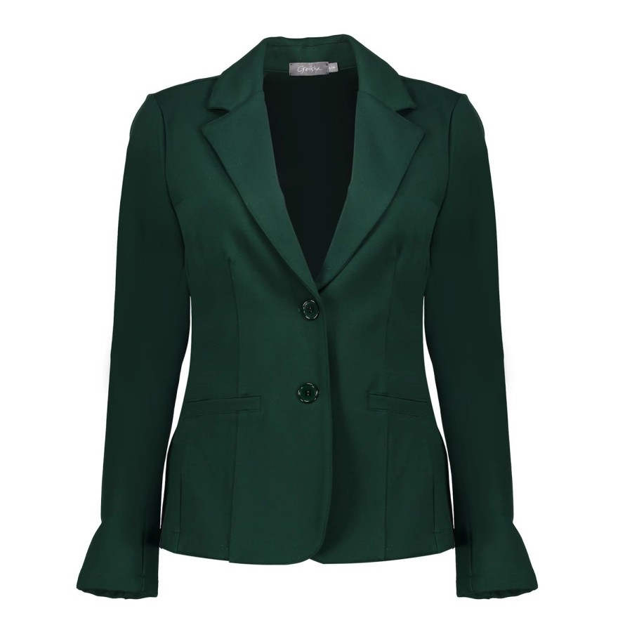 Vrouwen Geisha Fashion | Geisha Dames Punto Blazer 35825-71 Forest Green