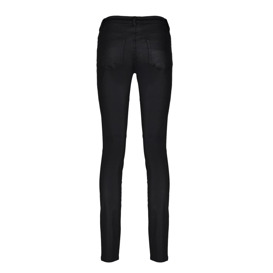 Vrouwen Geisha Fashion | Geisha Dames Coated Skinny Jeans 81803-10 Zwart