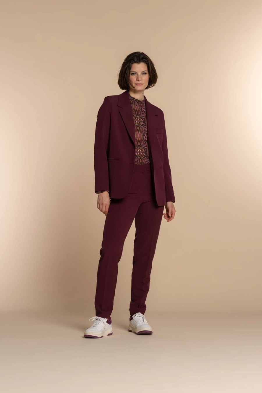 Vrouwen Geisha Fashion | Geisha Dames Pantalon 31568-32 Aubergine