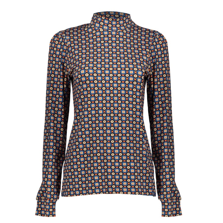 Vrouwen Geisha Fashion | Geisha Dames Top Met Print 32645-20 Aqua