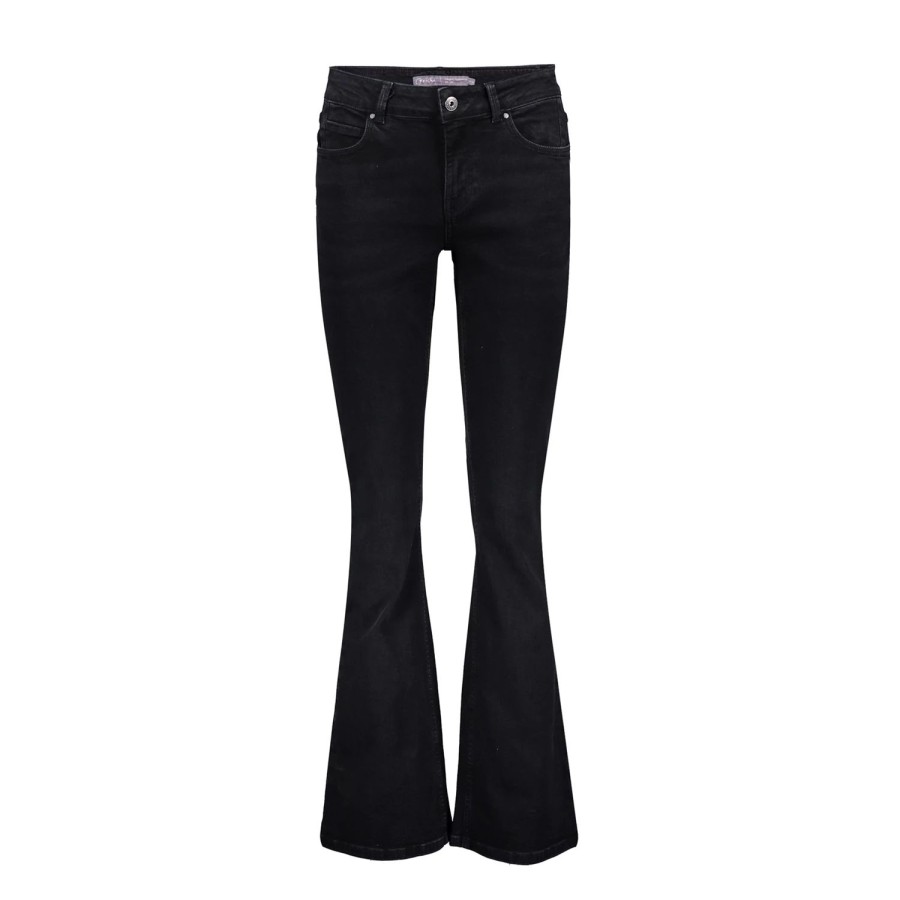 Vrouwen Geisha Fashion | Geisha Dames Flared Jeans 31596-50 Belle Black Denim