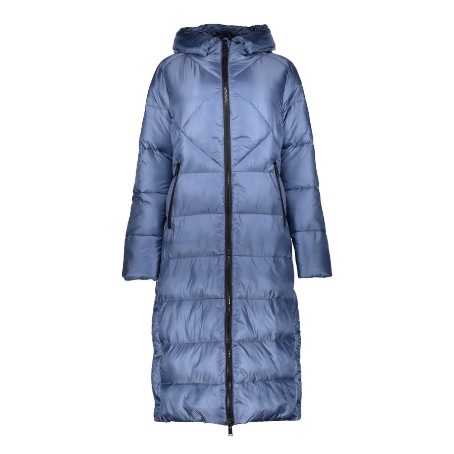 Vrouwen Geisha Fashion | Geisha Dames Lange Puffer Jas 38568-21 Blue