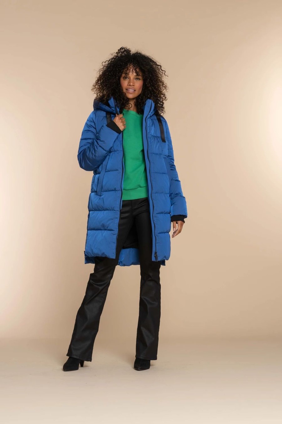 Vrouwen Geisha Fashion | Geisha Dames Puffer Jas 38533-12 Royal Blue