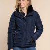 Vrouwen Geisha Fashion | Geisha Korte Winterjas Fake Fur 18599-25 Navy