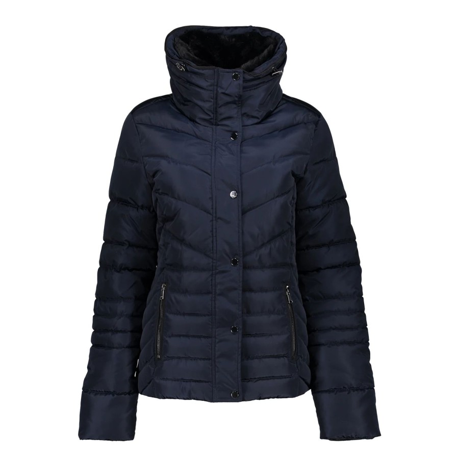 Vrouwen Geisha Fashion | Geisha Korte Winterjas Fake Fur 18599-25 Navy