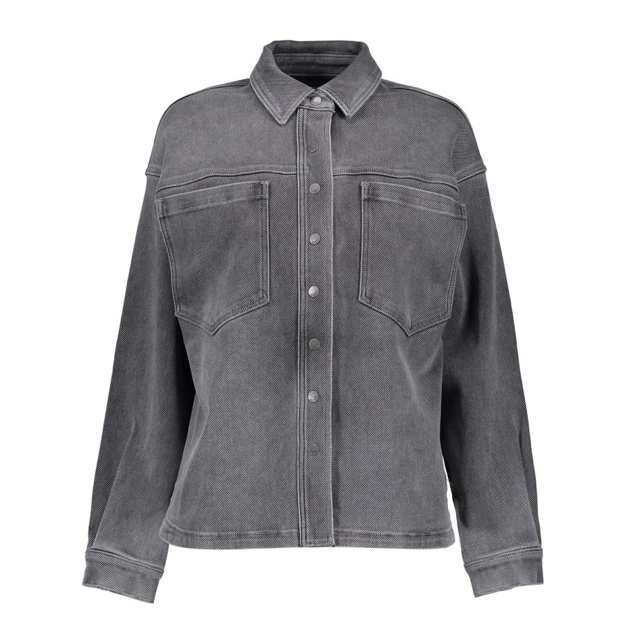 Vrouwen Geisha Fashion | Geisha Jog Denim Blouse Jacket 25512-10 Grey Denim