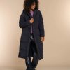 Vrouwen Geisha Fashion | Geisha Dames Lange Puffer Jas 28525-21 Navy