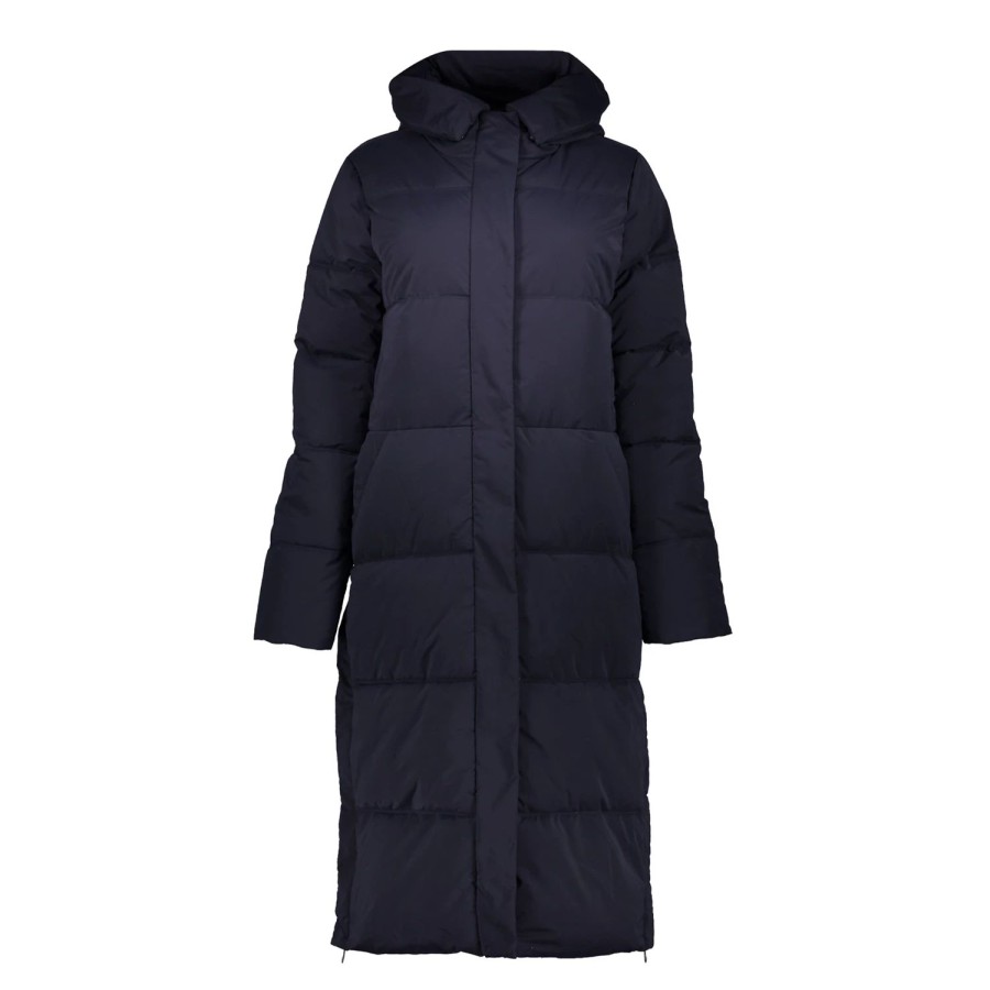 Vrouwen Geisha Fashion | Geisha Dames Lange Puffer Jas 28525-21 Navy