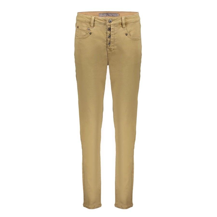 Vrouwen Geisha Fashion | Geisha Dames Baggy Jeans 31537-10 Dark Sand