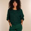 Vrouwen Geisha Fashion | Geisha Dames Lurex Vest 34843-70 Forest Green