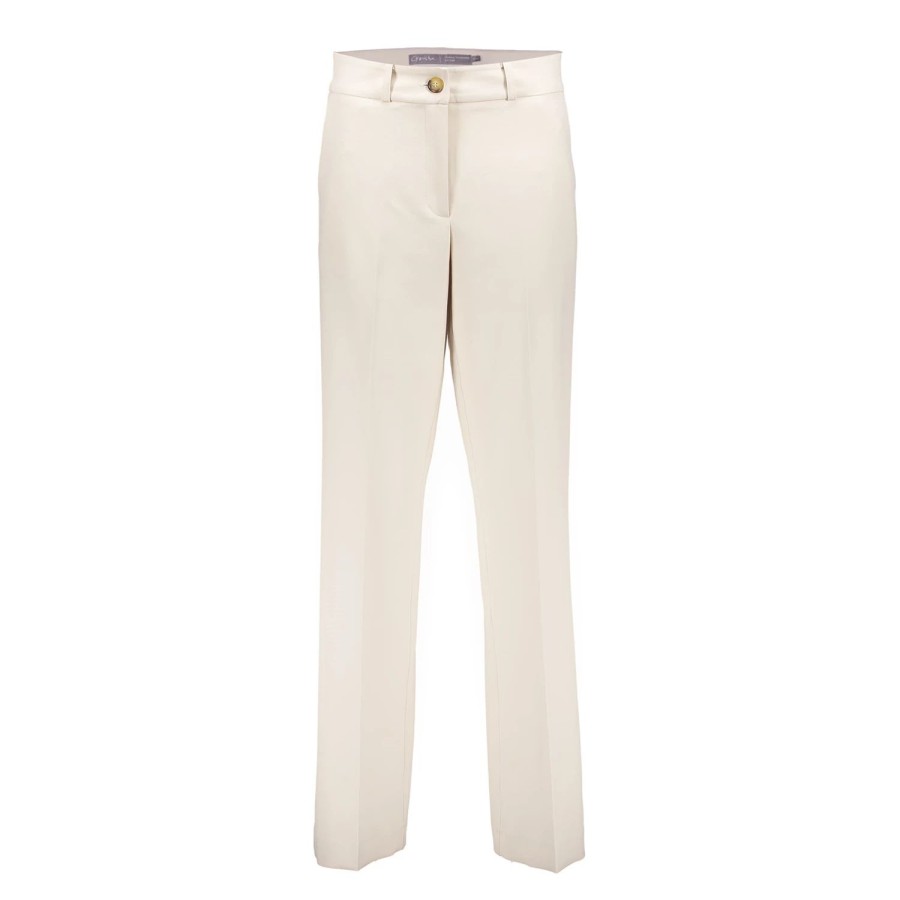 Vrouwen Geisha Fashion | Geisha Dames Straight Fit Pantalon 31566-32 Off-White