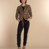 Vrouwen Geisha Fashion | Geisha Dames Blazer Met Panter Print 35517-10 Beige