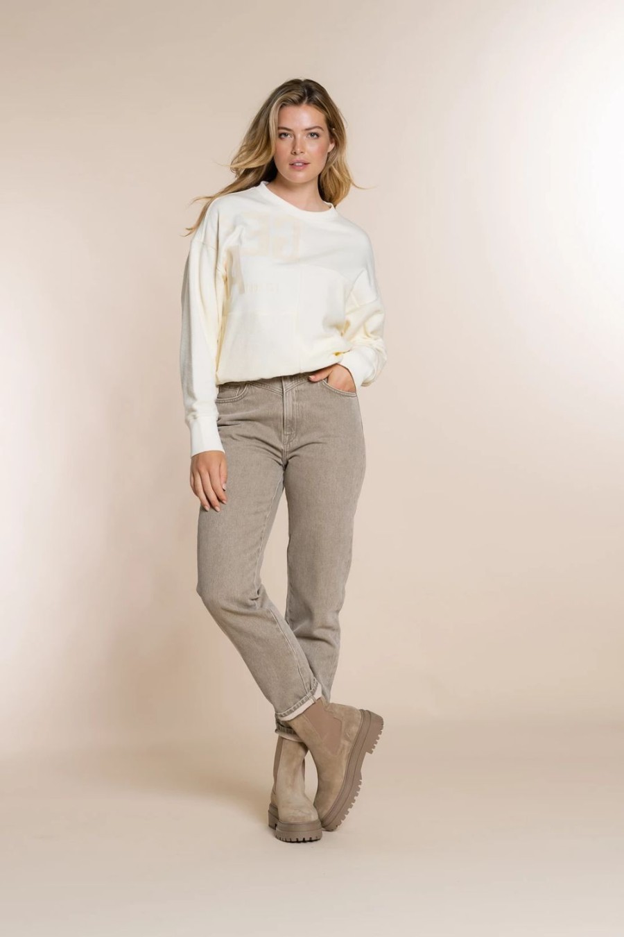 Vrouwen Geisha Fashion | Geisha Mom Fit Jeans Dye 21590-50 Clay