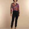 Vrouwen Geisha Fashion | Geisha Dames Blouse Met Print 32644-20 Roze