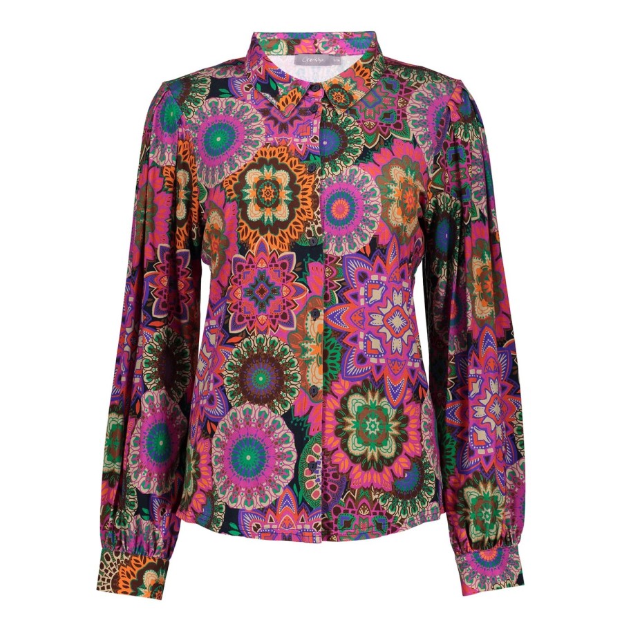 Vrouwen Geisha Fashion | Geisha Dames Blouse Met Print 32644-20 Roze