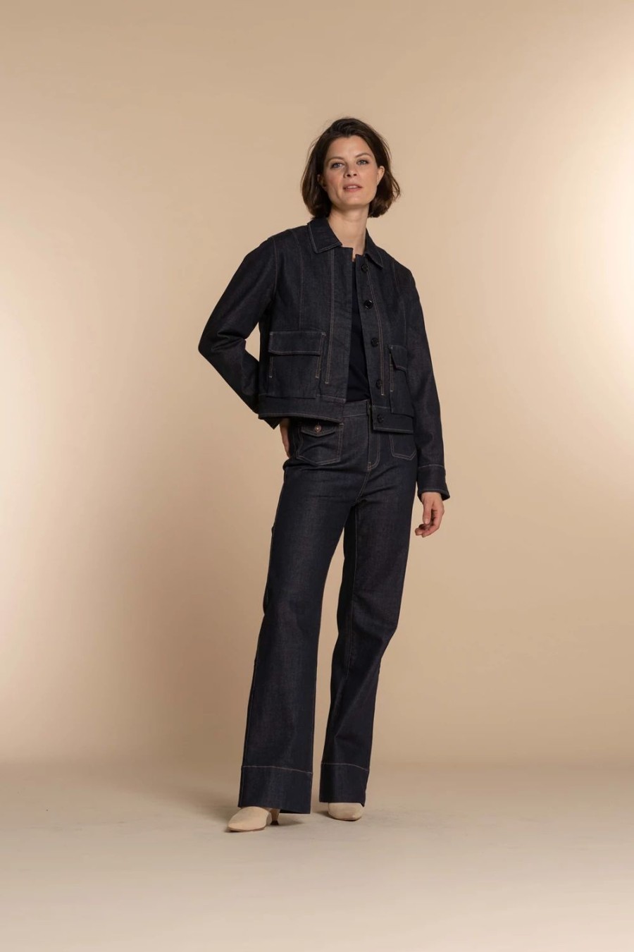 Vrouwen Geisha Fashion | Geisha Dames Spijkerjas 35505-10 Dark Blue Denim