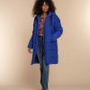 Vrouwen Geisha Fashion | Geisha Dames Lange Puffer Jas 38534-12 Cobalt