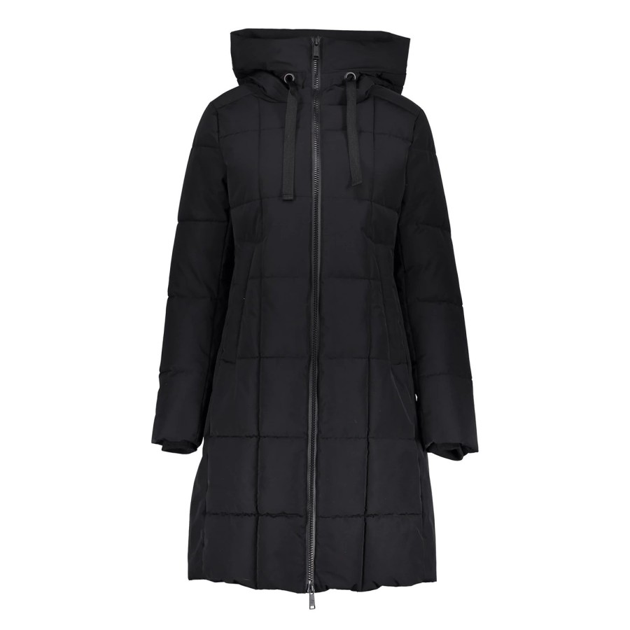 Vrouwen Geisha Fashion | Geisha Dames Lange Puffer Jas 38534-12 Zwart