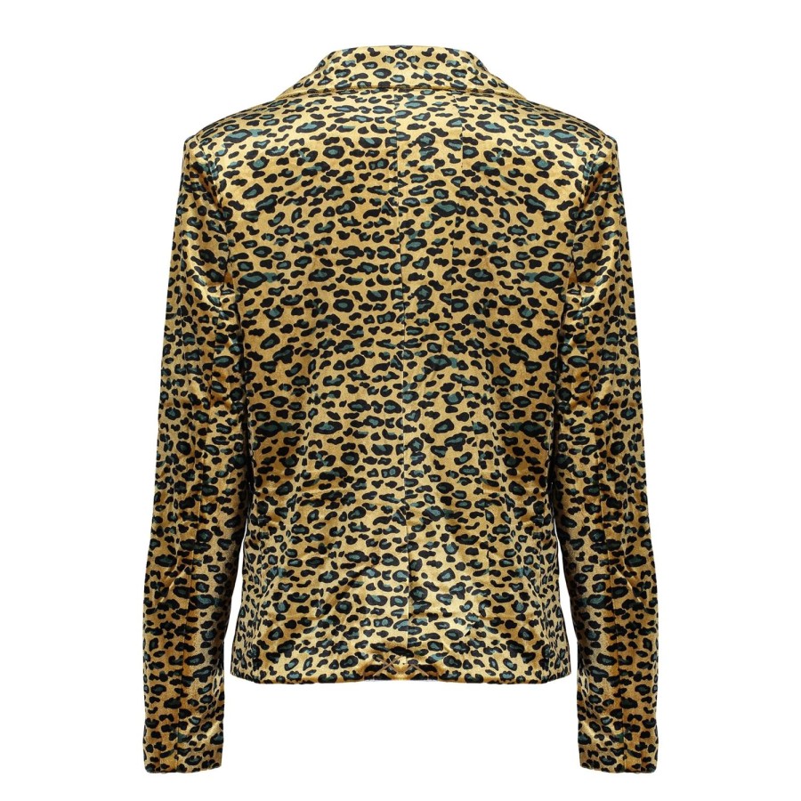 Vrouwen Geisha Fashion | Geisha Dames Blazer Met Panterprint 85820-21 Gold