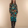 Vrouwen Geisha Fashion | Geisha Dames Kaftan Jurk Met Print 37618-20 Emerald