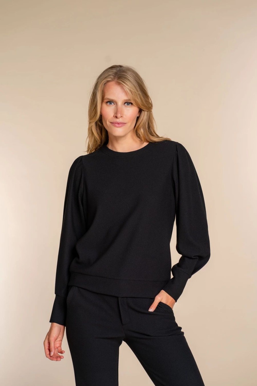 Vrouwen Geisha Fashion | Geisha Dames Comfy Top 32550-21 Zwart