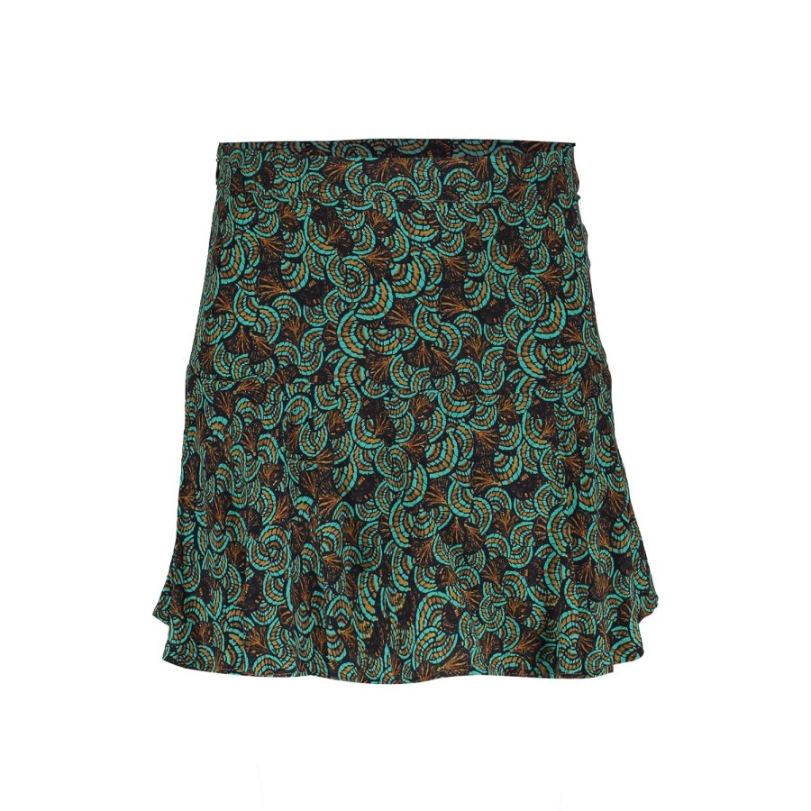 Meisjes Geisha Fashion | Geisha Meisjes Skort Met Paisley Print 36540K-60 Emerald