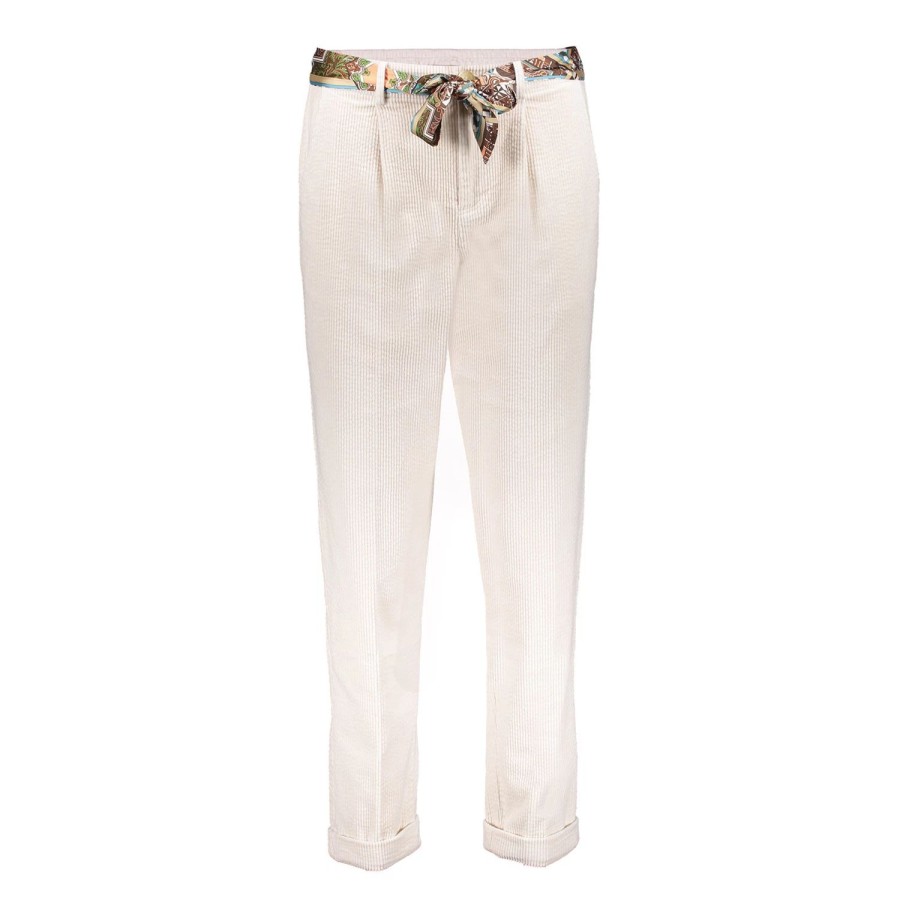 Vrouwen Geisha Fashion | Geisha Dames Baggy Corduroy Broek 31534-10 Off-White