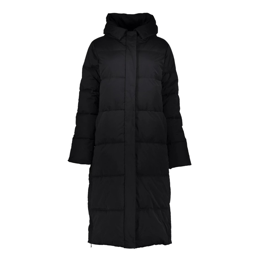 Vrouwen Geisha Fashion | Geisha Dames Lange Puffer Jas 28525-21 Zwart