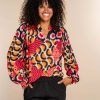 Vrouwen Geisha Fashion | Geisha Dames Top Met Print 33953-20 Roze