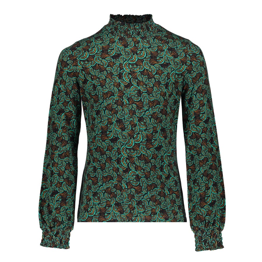 Meisjes Geisha Fashion | Geisha Meisjes Top Met Paisley Print 32586K-60 Emerald