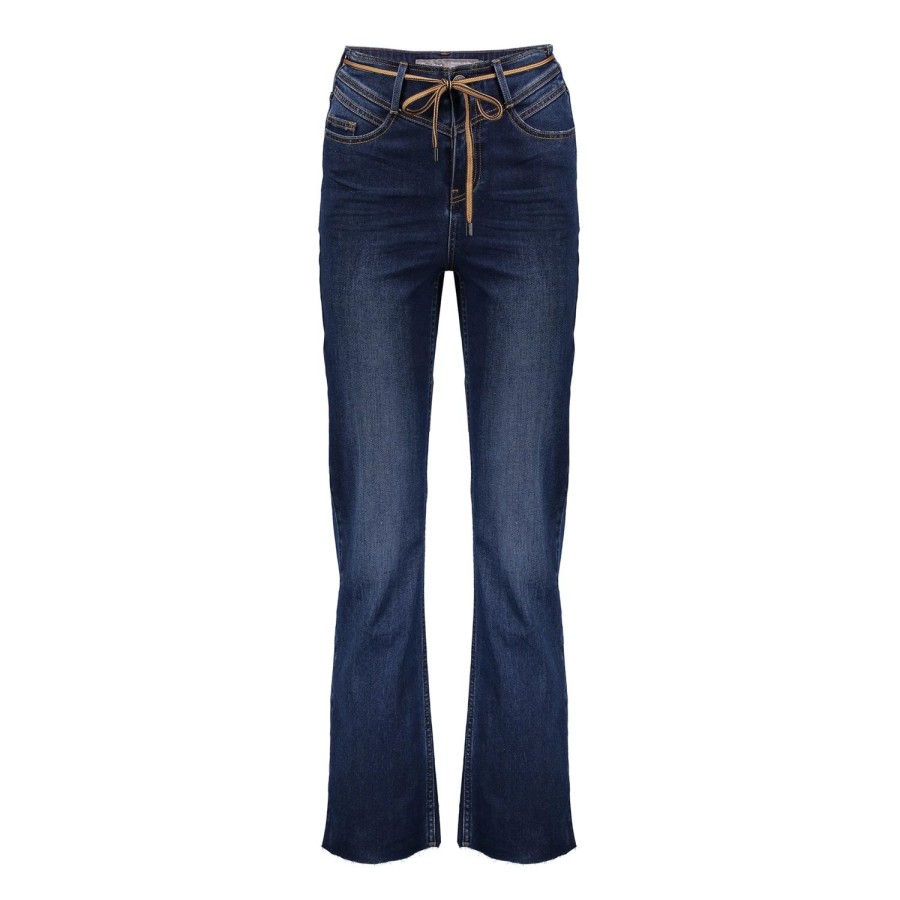 Vrouwen Geisha Fashion | Geisha 5-Pocket Wide Jeans String 21714-10 Dark Blue Denim