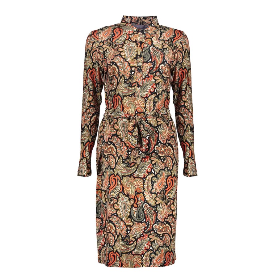 Vrouwen Geisha Fashion | Geisha Dames Jurk Met Paisley Print 37850-60 Coral