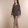 Vrouwen Geisha Fashion | Geisha Chique Pu Broek 01849-19 Dark Sand