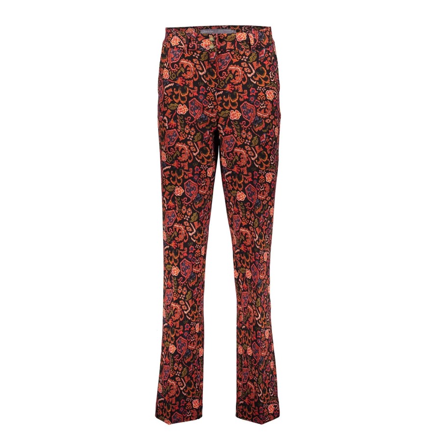 Vrouwen Geisha Fashion | Geisha Dames Pantalon Met Bloemenprint 31569-32 Zwart