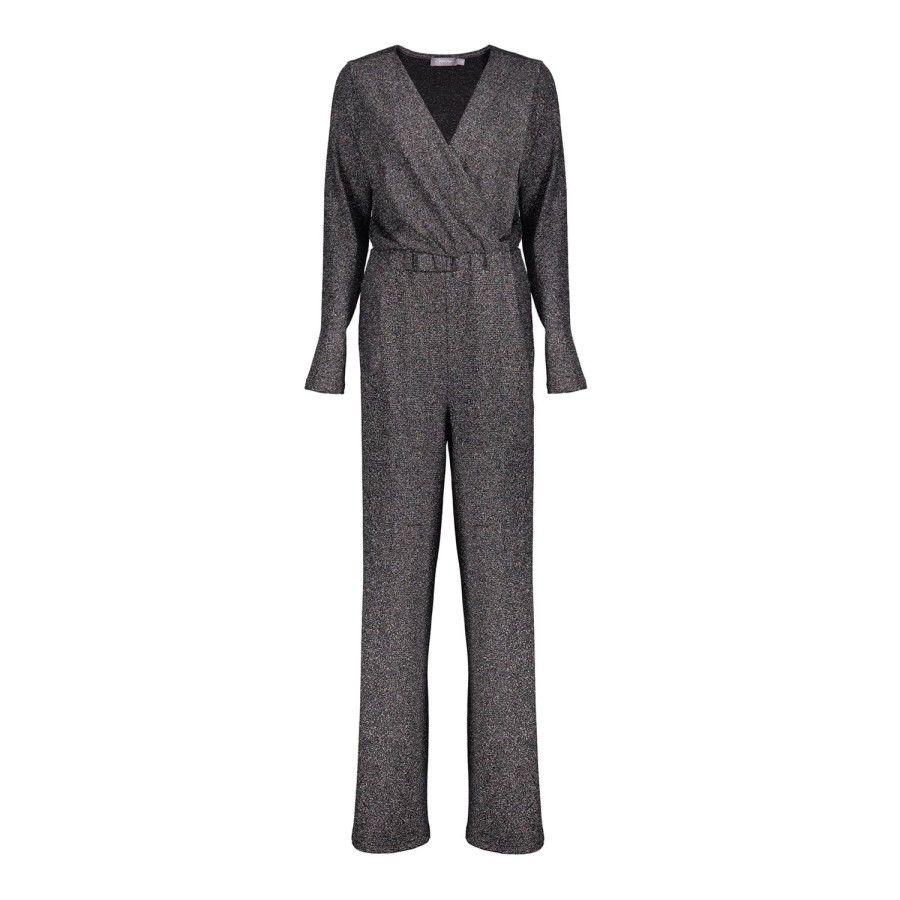 Vrouwen Geisha Fashion | Geisha Dames Lurex Jumpsuit 31953-20 Zwart