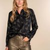 Vrouwen Geisha Fashion | Geisha Dames Blouse Met Vlinderprint 33647-20 Zwart