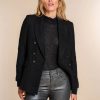 Vrouwen Geisha Fashion | Geisha Dames Tweed Double Breasted Blazer 35804-10 Zwart