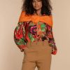 Vrouwen Geisha Fashion | Geisha Dames Blouse Met Print 33692-20 Camel