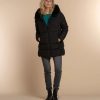 Vrouwen Geisha Fashion | Geisha Dames Korte Puffer Jas 38571-21 Zwart