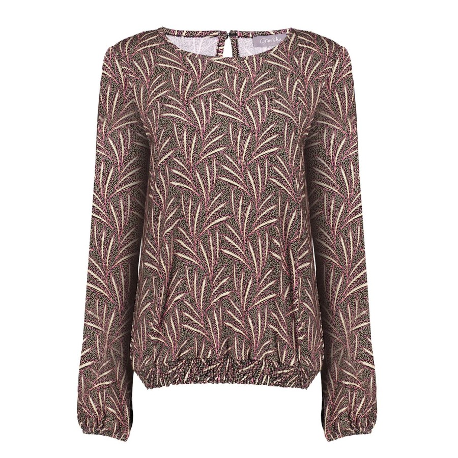 Vrouwen Geisha Fashion | Geisha Top Grafische Print 23708-20 Sand