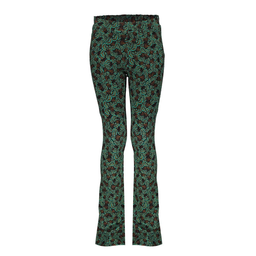 Meisjes Geisha Fashion | Geisha Meisjes Flared Legging Met Paisley Print 31556K-60 Emerald