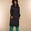 Vrouwen Geisha Fashion | Geisha Dames Lange Puffer Jas 38501-10 Zwart