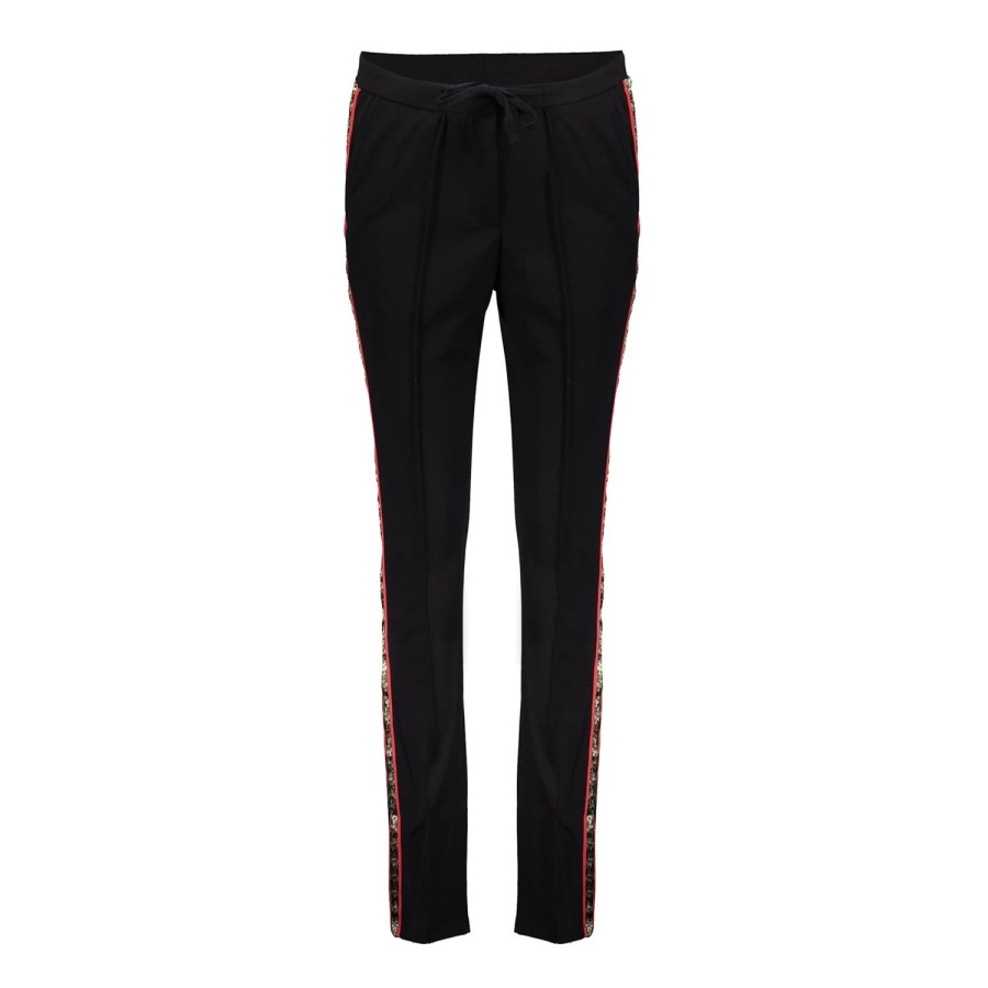 Vrouwen Geisha Fashion | Geisha Dames Broek Met Tapes 81891-24 Zwart