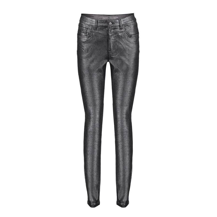 Vrouwen Geisha Fashion | Geisha Dames Coated Skinny Jeans 31805-10 Silver