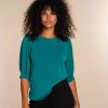 Vrouwen Geisha Fashion | Geisha Dames Top Met Gepofte Mouwen 33570-60 Emerald