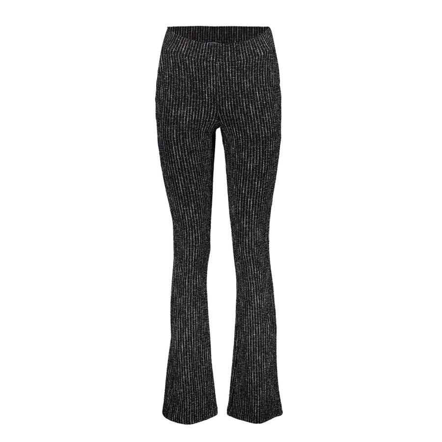 Vrouwen Geisha Fashion | Geisha Dames Lurex Broek Met Strepen 31951-20 Zwart