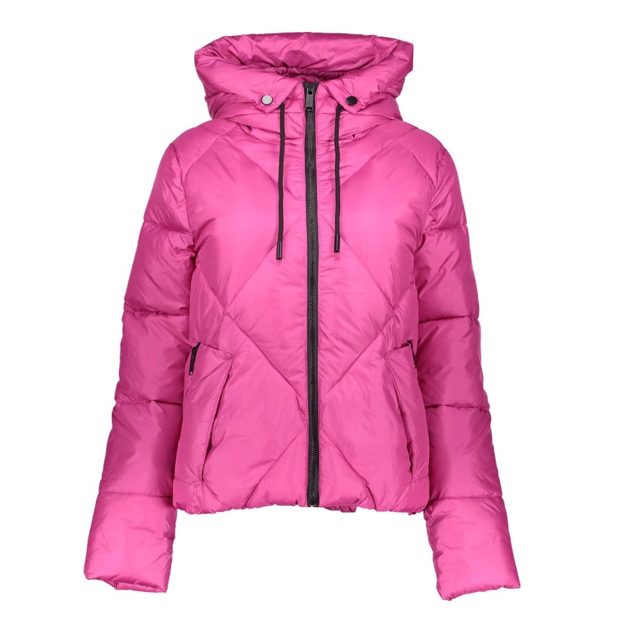 Vrouwen Geisha Fashion | Geisha Dames Korte Puffer Jas 38565-21 Fuchsia